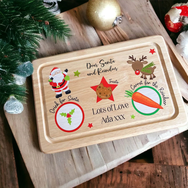 Personalised Christmas Eve Santa Treat Wooden Board