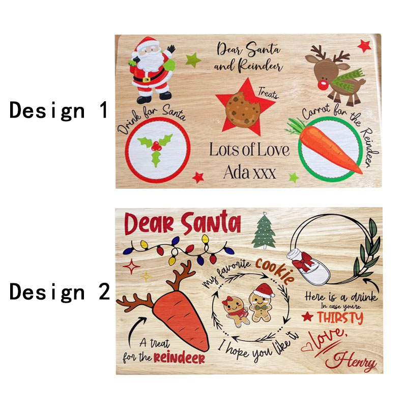 Personalised Christmas Eve Santa Treat Wooden Board