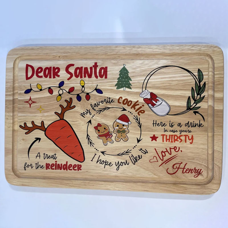 Personalised Christmas Eve Santa Treat Wooden Board