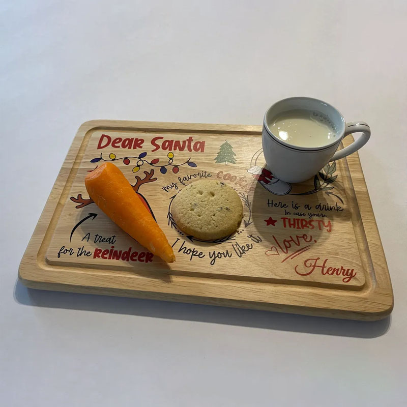 Personalised Christmas Eve Santa Treat Wooden Board