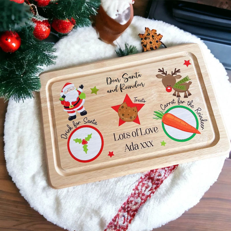 Personalised Christmas Eve Santa Treat Wooden Board