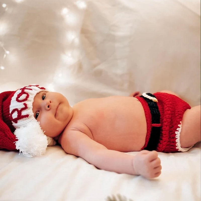 Personalised Christmas Santa Hat Baby Toddler Hand Embroidered Name