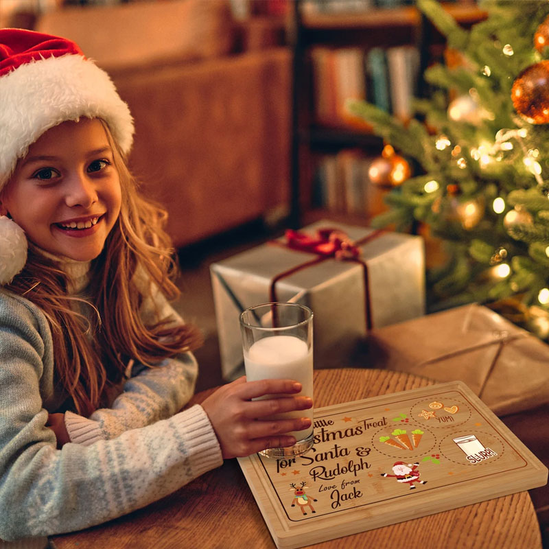 Personalised Christmas Santa Tray Xmas Eve Treat Board
