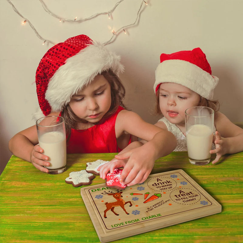 Personalised Christmas Santa Tray Xmas Eve Treat Board