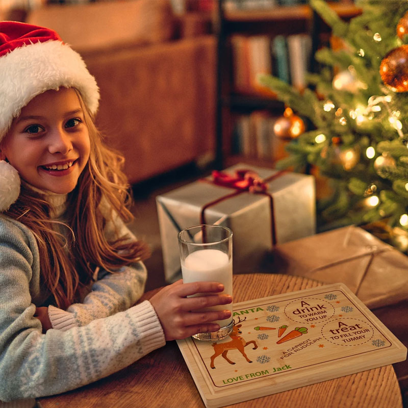 Personalised Christmas Santa Tray Xmas Eve Treat Board