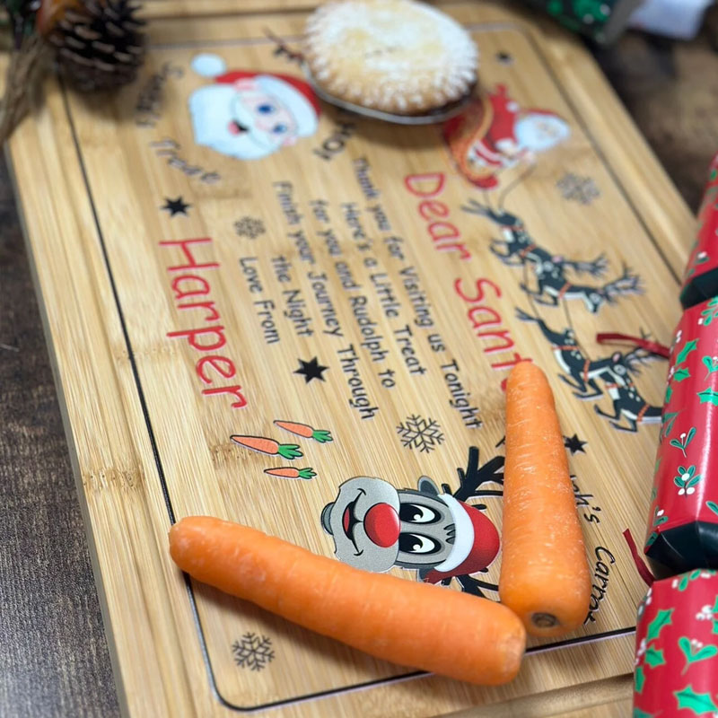 Personalised Christmas Santa Tray Xmas Eve Treat Board