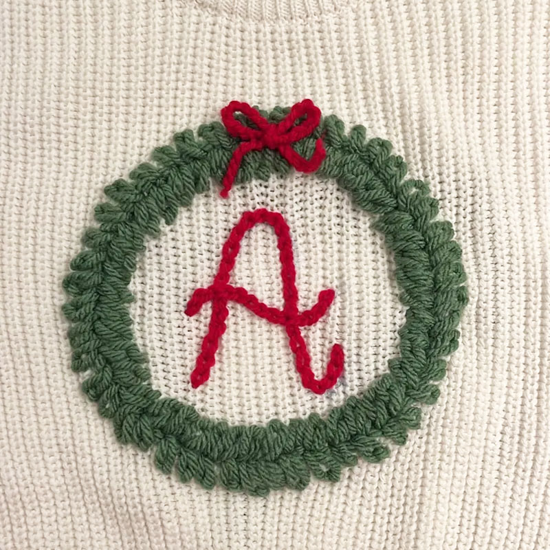 Personalised Christmas Wreath Baby Toddler Sweater