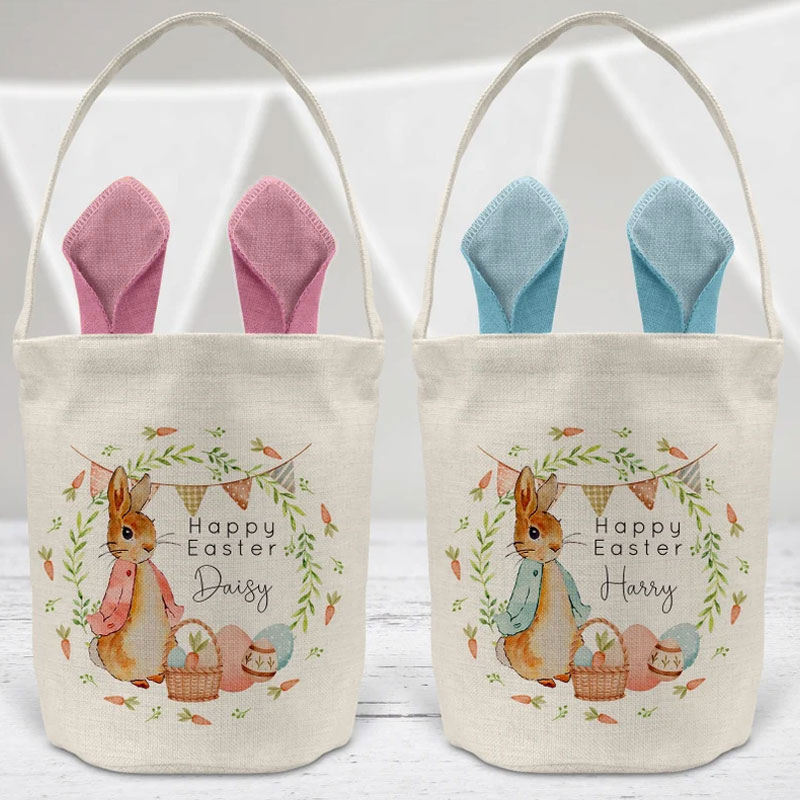 Personalised Easter Bag Basket Girls Bunny Gift