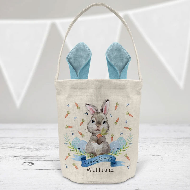 Personalised Easter Bag Basket Girls Bunny Gift