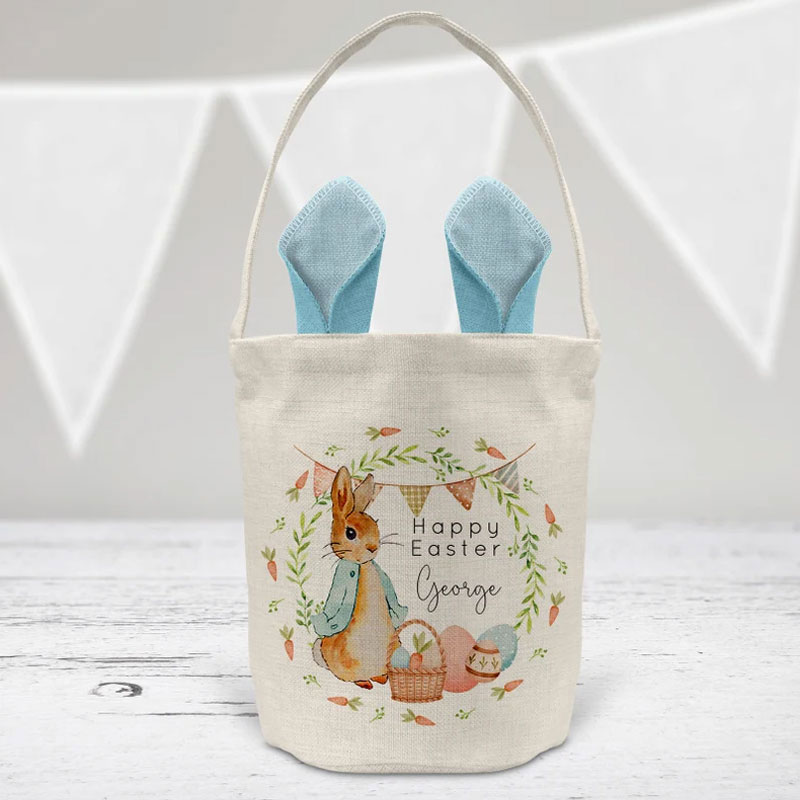 Personalised Easter Bag Basket Girls Bunny Gift