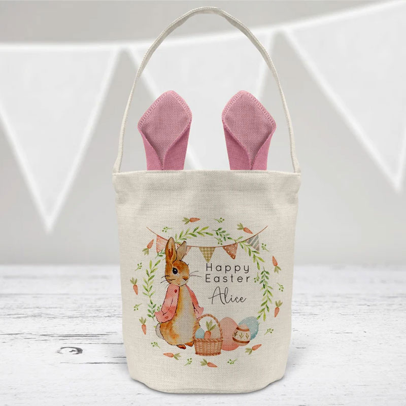 Personalised Easter Bag Basket Girls Bunny Gift