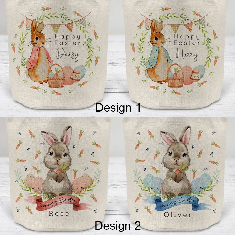 Personalised Easter Bag Basket Girls Bunny Gift