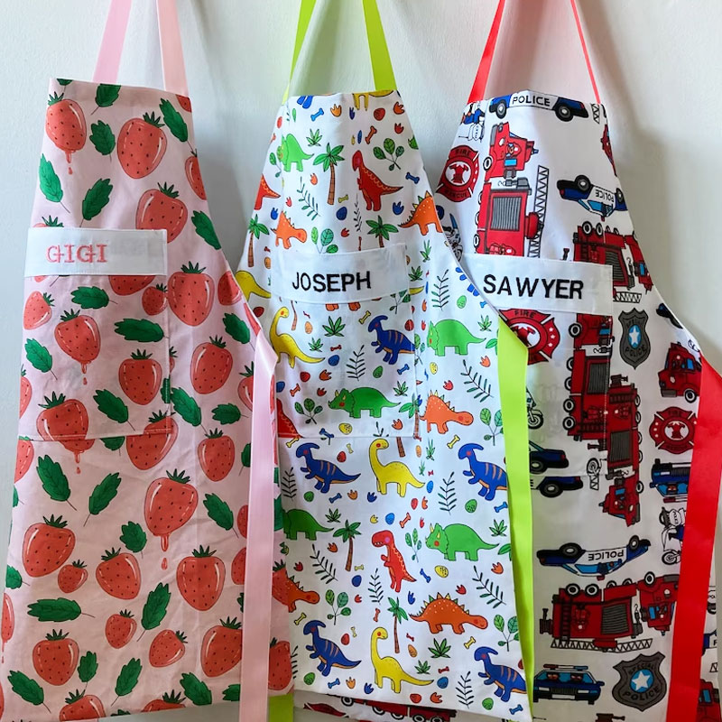 Personalised Kids Apron Fun Prints Children’s Baking Apron