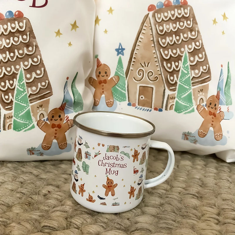 Personalised Kids Christmas Gingerbread Man Hot Chocolate Mug