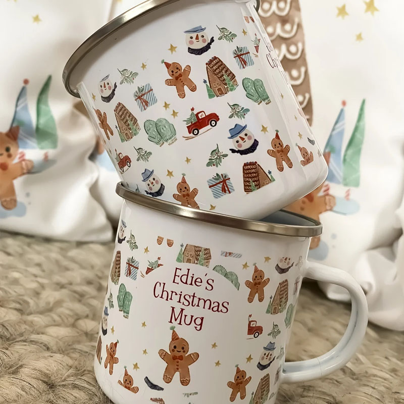 Personalised Kids Christmas Gingerbread Man Hot Chocolate Mug