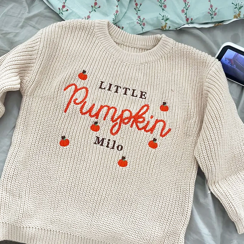 Personalised Kids Halloween Embroidered Sweater