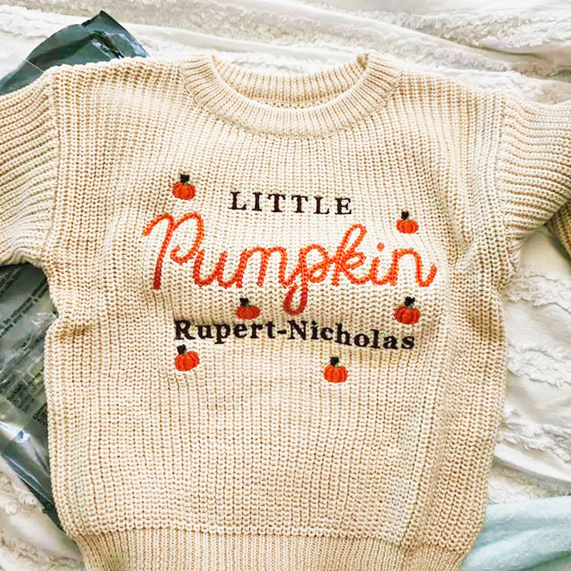 Personalised Kids Halloween Embroidered Sweater