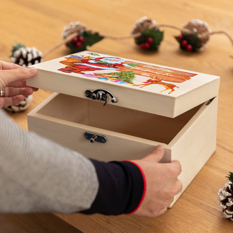 Personalised Children's Santa Christmas Eve Wooden Box
