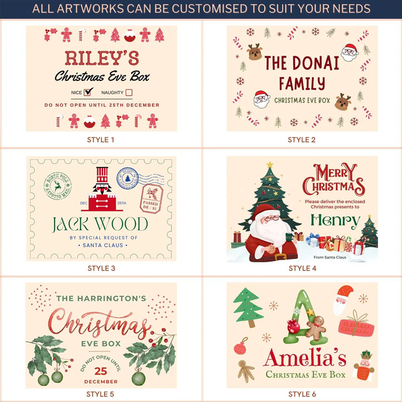 Personalised Merry Xmas Stamp Presents Burlap Tote Bag