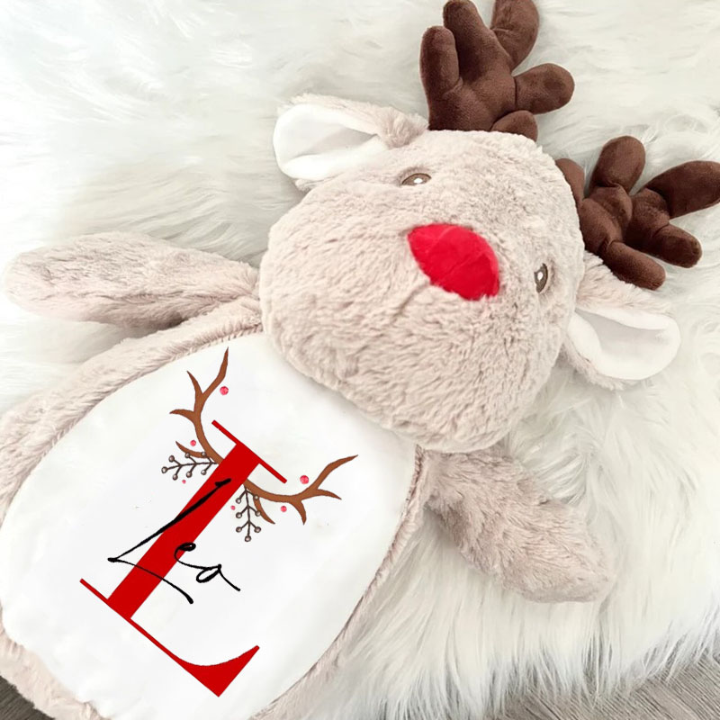 Personalised Reindeer Teddy with Name Christmas Gift for Kids Teddy Reindeer Baby Soft Toy