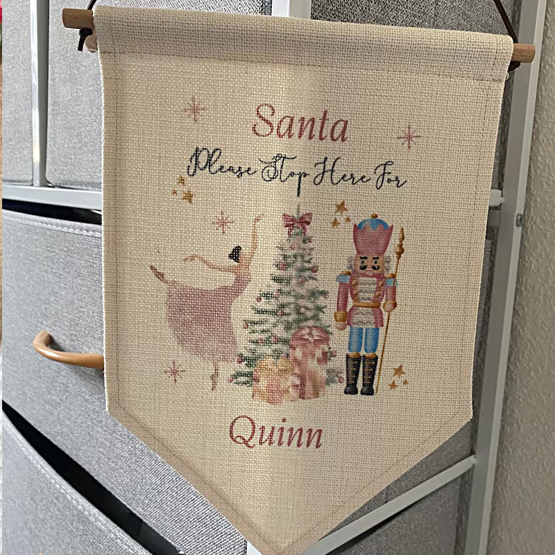 Personalised Santa Stop Here Sign Baby Gift