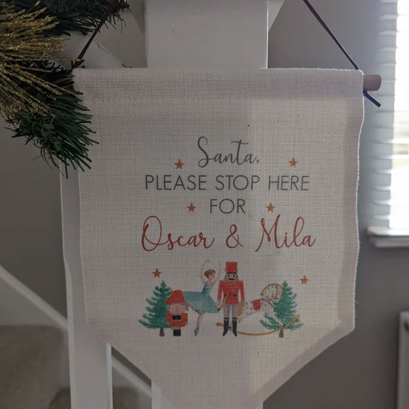 Personalised Santa Stop Here Sign Baby Gift