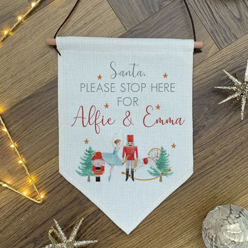 Personalised Santa Stop Here Sign Baby Gift