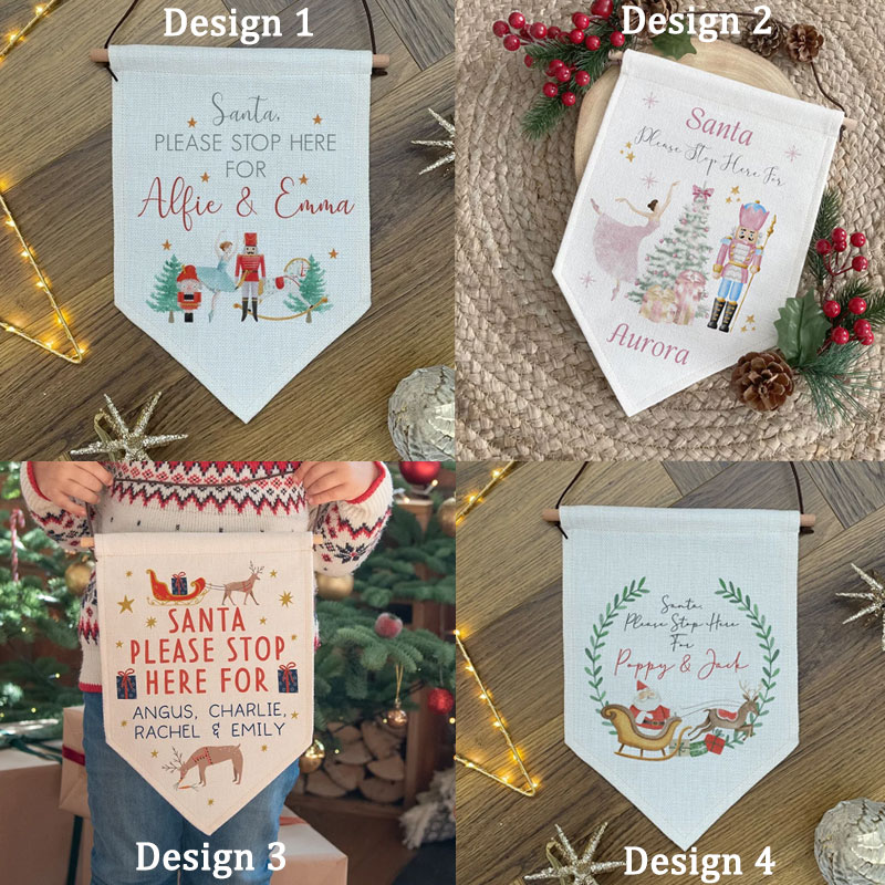 Personalised Santa Stop Here Sign Baby Gift