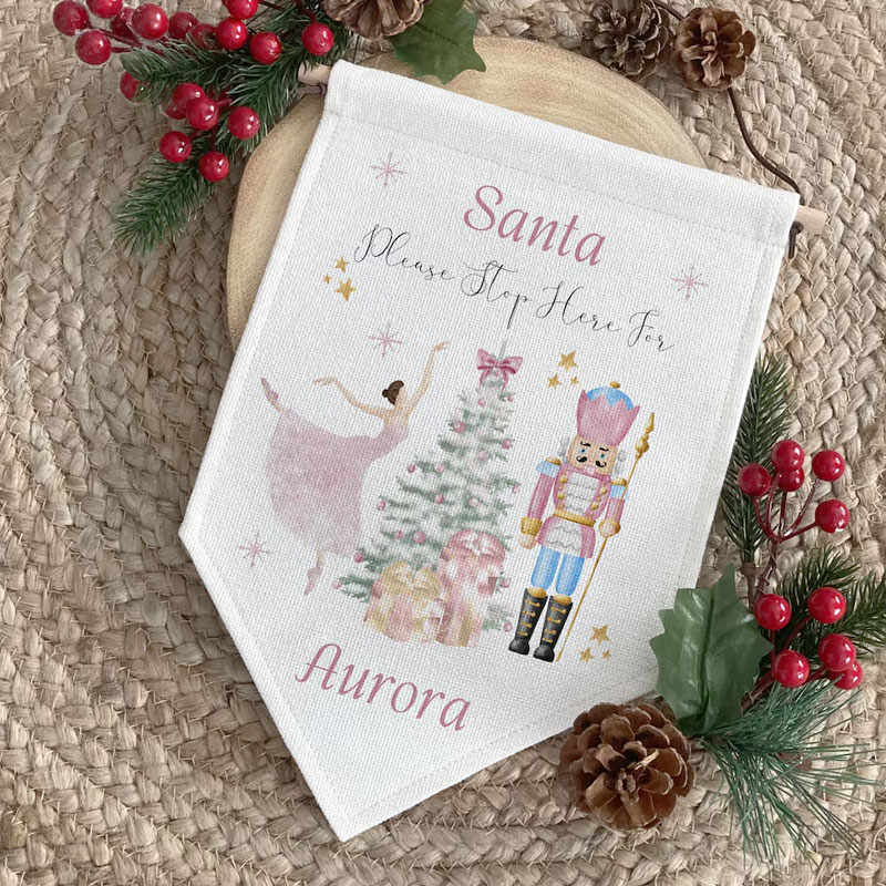Personalised Santa Stop Here Sign Baby Gift