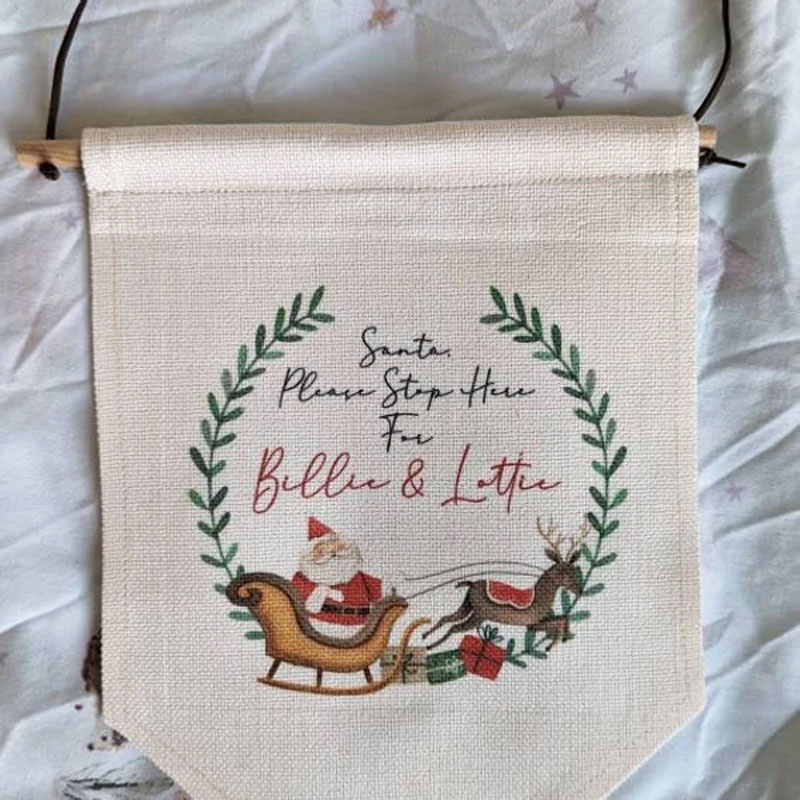 Personalised Santa Stop Here Sign Baby Gift