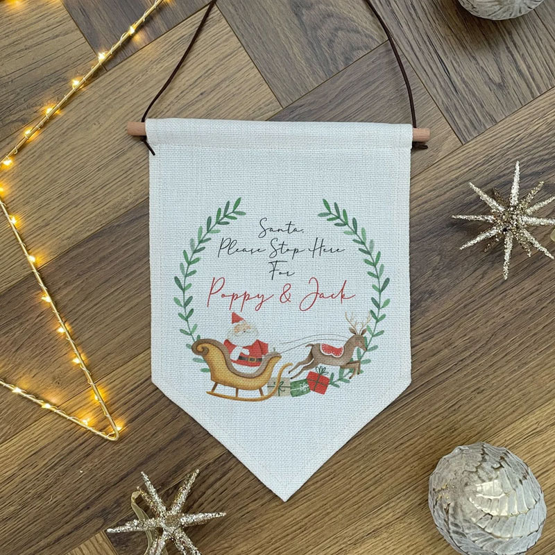Personalised Santa Stop Here Sign Baby Gift