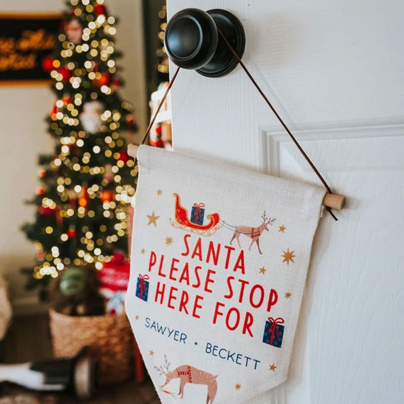 Personalised Santa Stop Here Sign Baby Gift