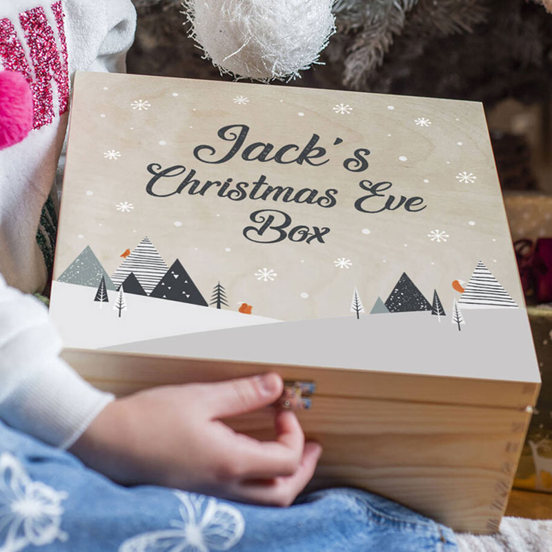Personalised Special Delivery Natural Wooden Christmas Eve Box
