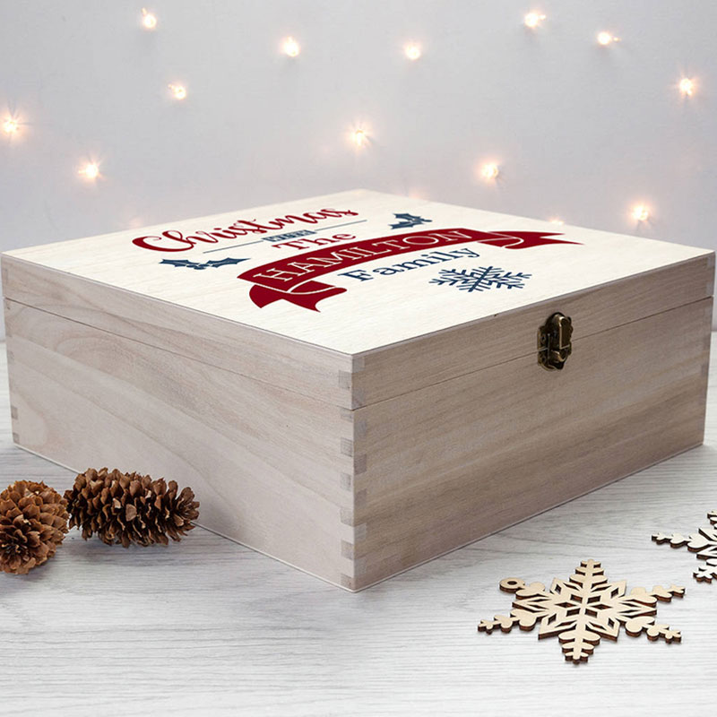 Personalised Special Delivery Natural Wooden Christmas Eve Box
