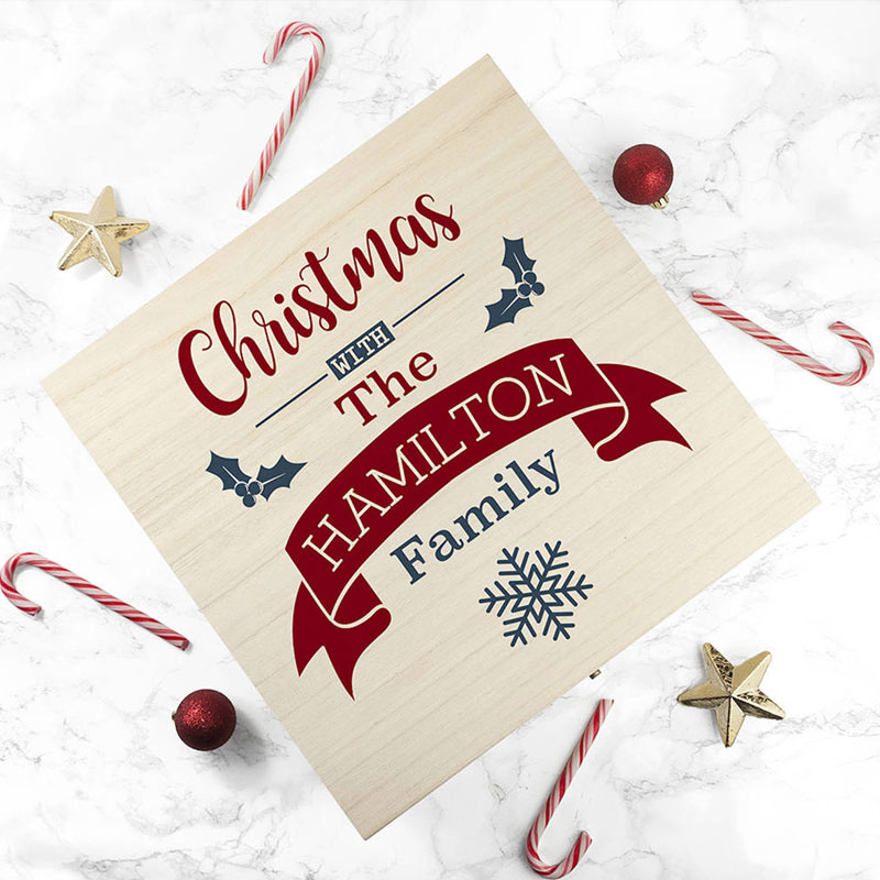 Personalised Special Delivery Natural Wooden Christmas Eve Box