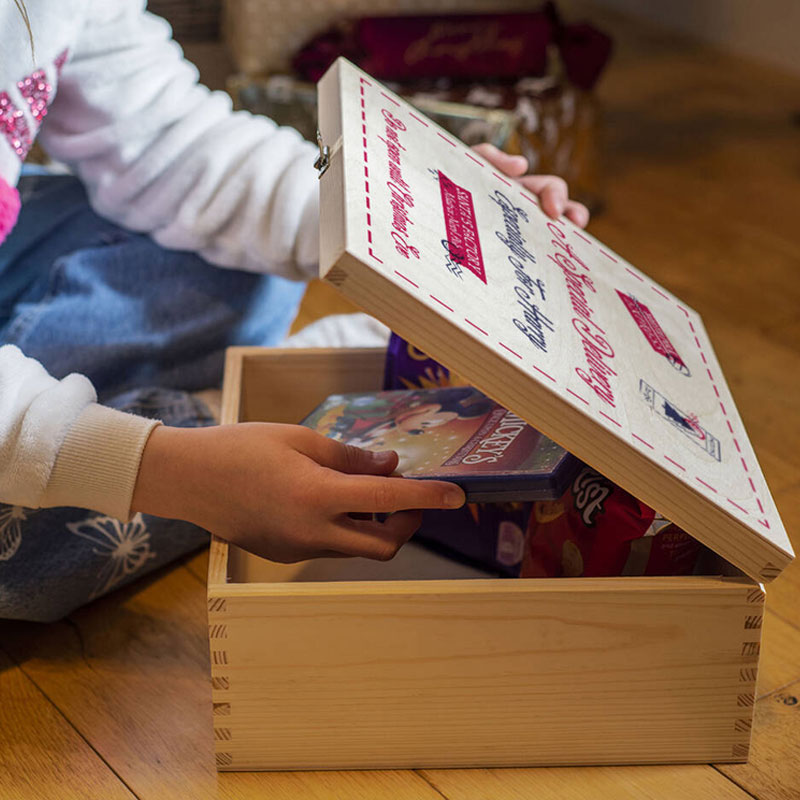 Personalised Special Delivery Natural Wooden Christmas Eve Box