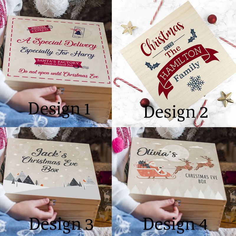 Personalised Special Delivery Natural Wooden Christmas Eve Box