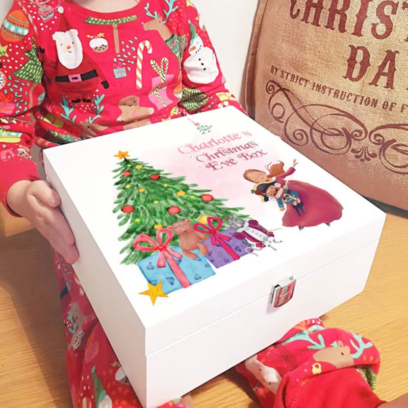 Personalised White Christmas Eve Box - Christmas Hamper