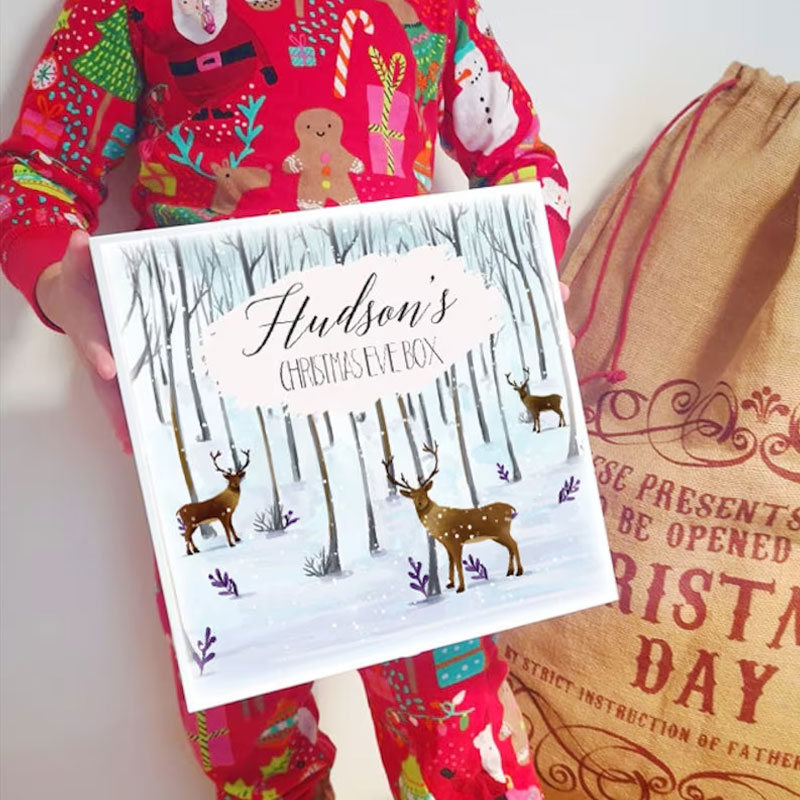 Personalised White Christmas Eve Box - Christmas Hamper