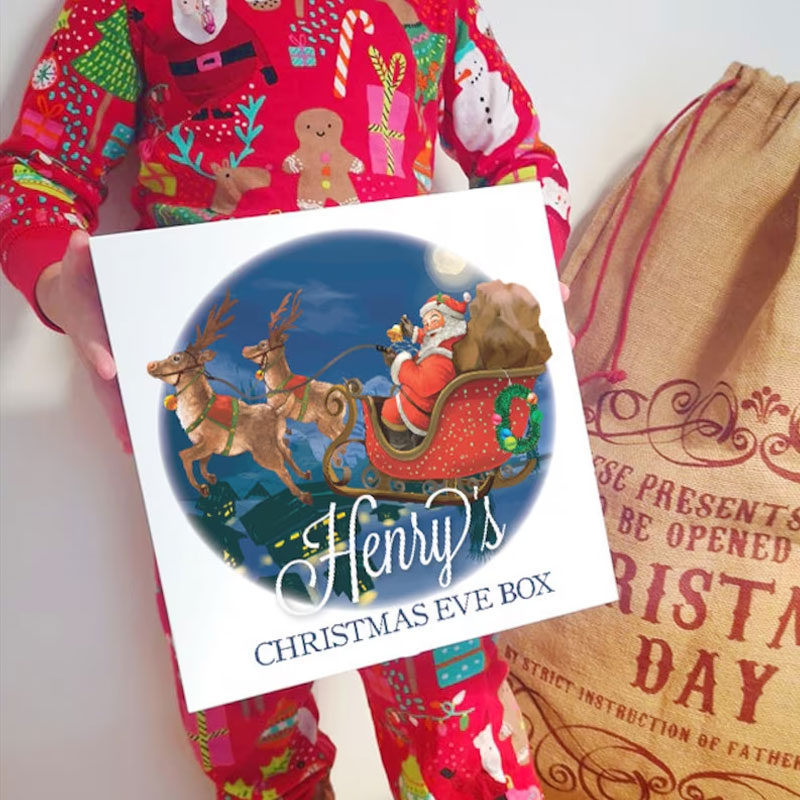 Personalised White Christmas Eve Box - Christmas Hamper