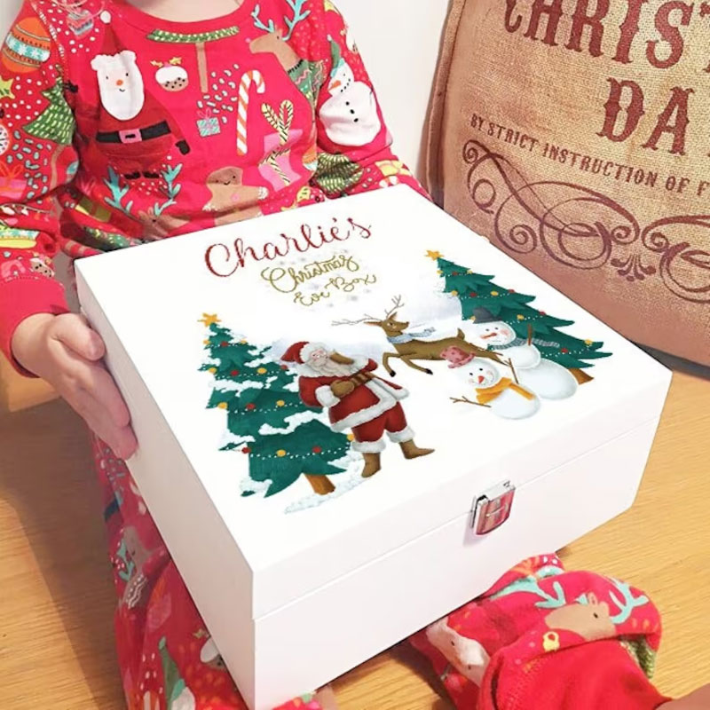Personalised White Christmas Eve Box - Christmas Hamper