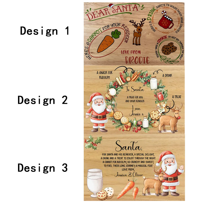 Personalised Wooden Christmas Eve Santa Board Plate Treats