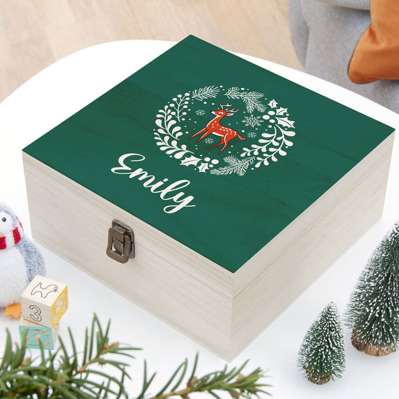 Personalised Woodland Deer Kid Christmas Eve Box