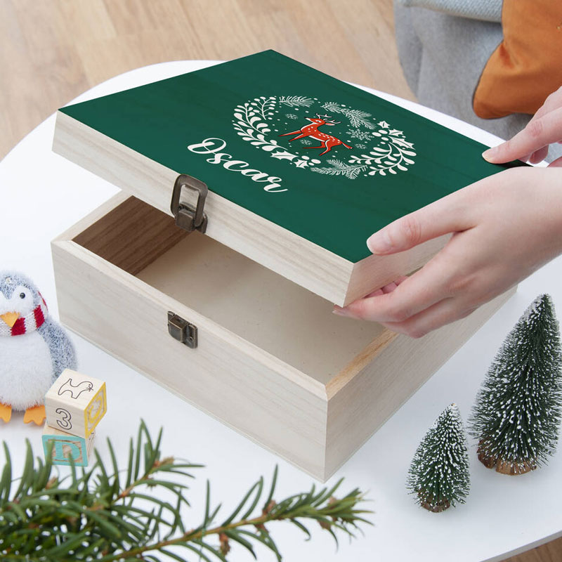 Personalised Woodland Deer Kid Christmas Eve Box