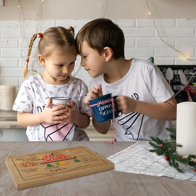 Personalised Xmas Treat Board For Santa Claus
