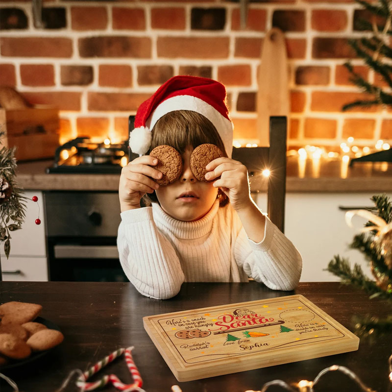 Personalised Xmas Treat Board For Santa Claus