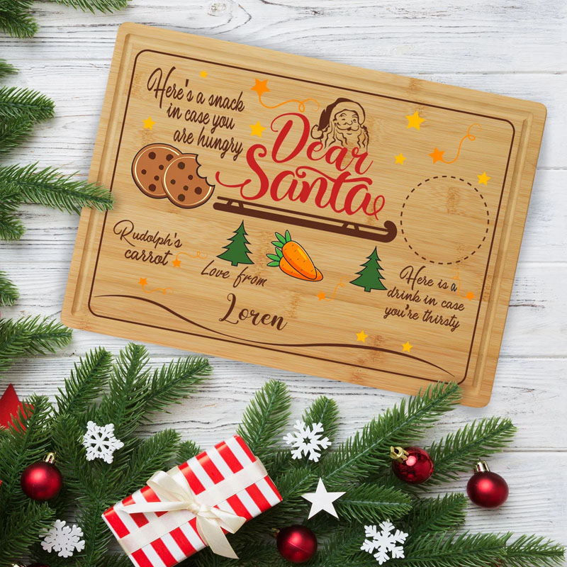 Personalised Xmas Treat Board For Santa Claus