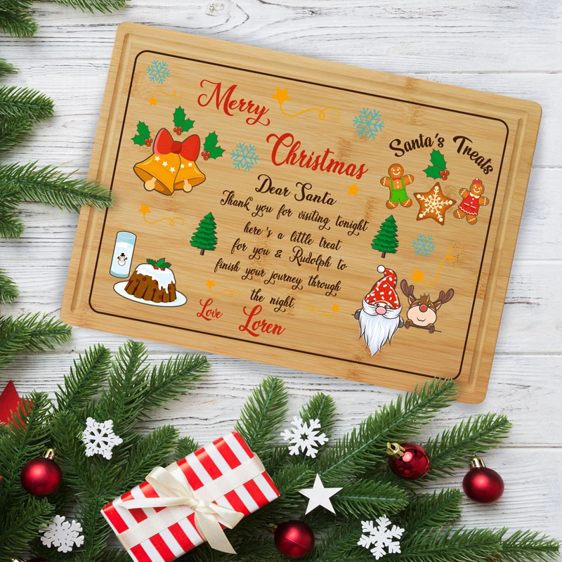 Personalised Xmas Treat Board For Santa Claus