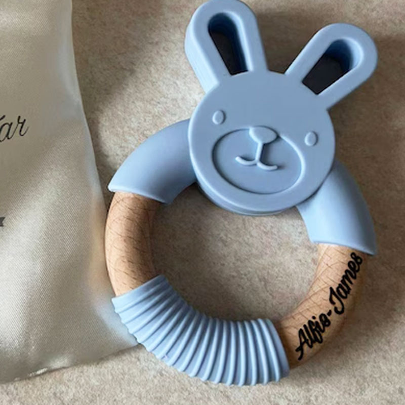 Personalised baby gift teether baby toy