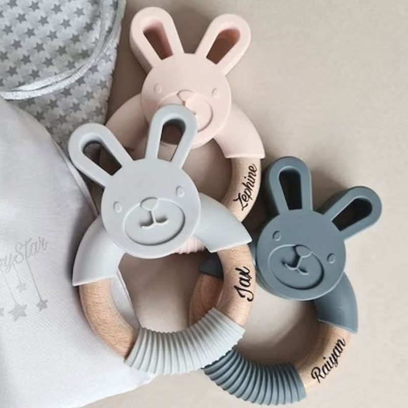 Personalised baby gift teether baby toy